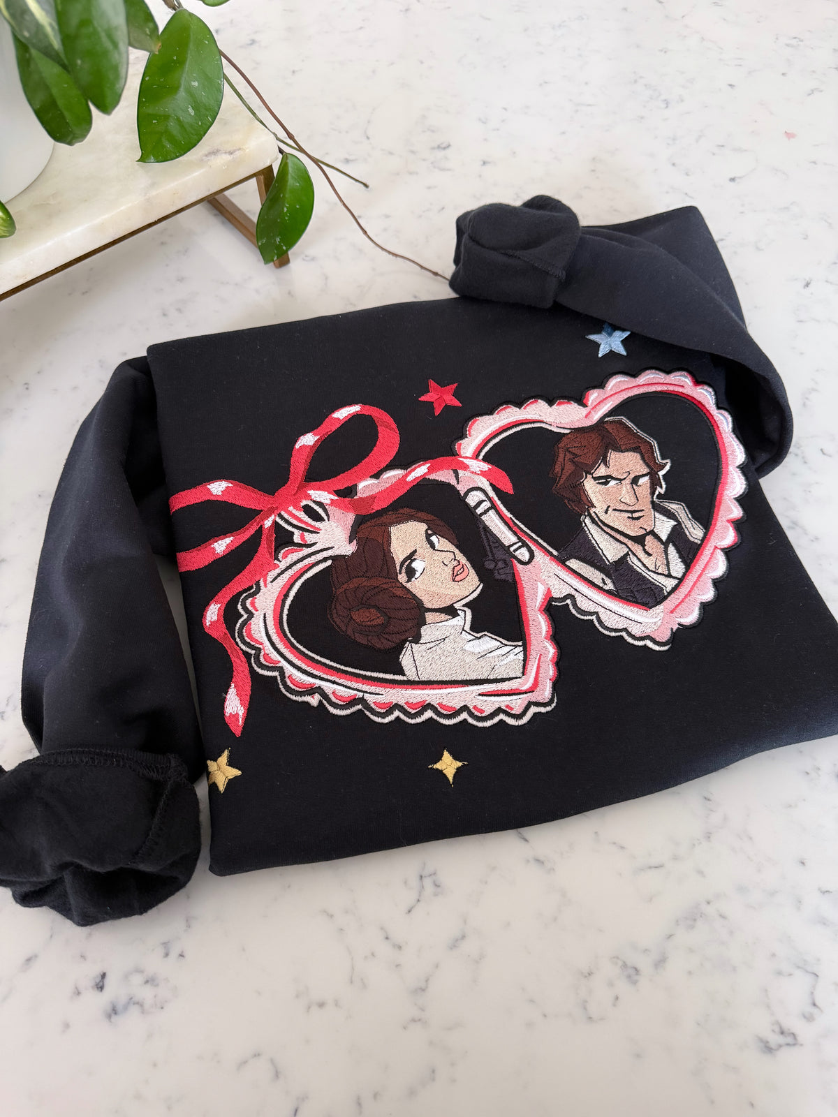 Solo and Leah Adult Embroidered Sweatshirt and T-Shirt