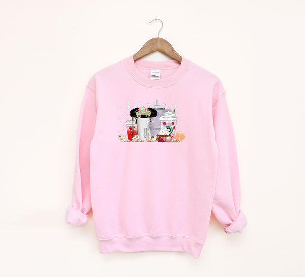 Pixi and Cass Ariel Strawberry and Cups Adult Sweatshirt