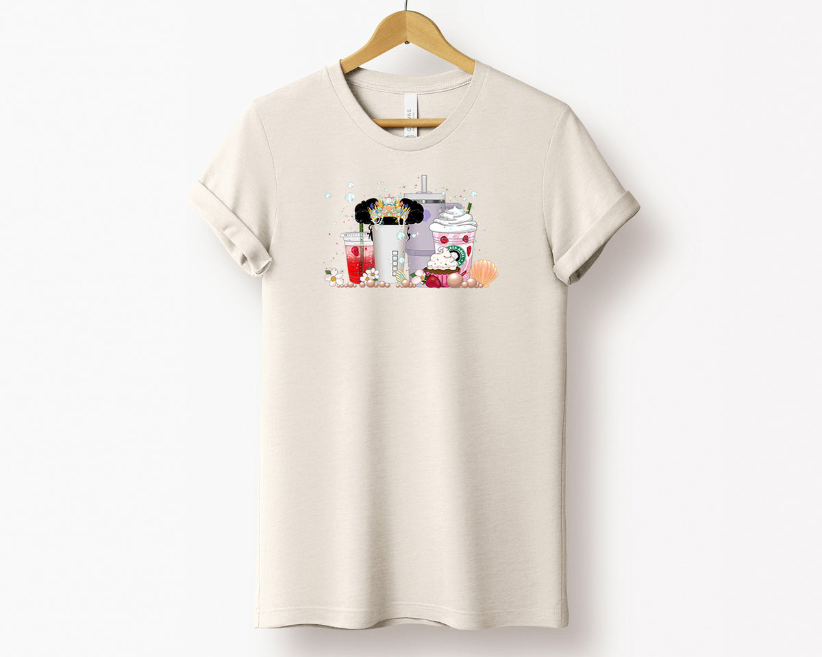 Pixi and Cass Ariel Strawberry & Cups Adult T-Shirt