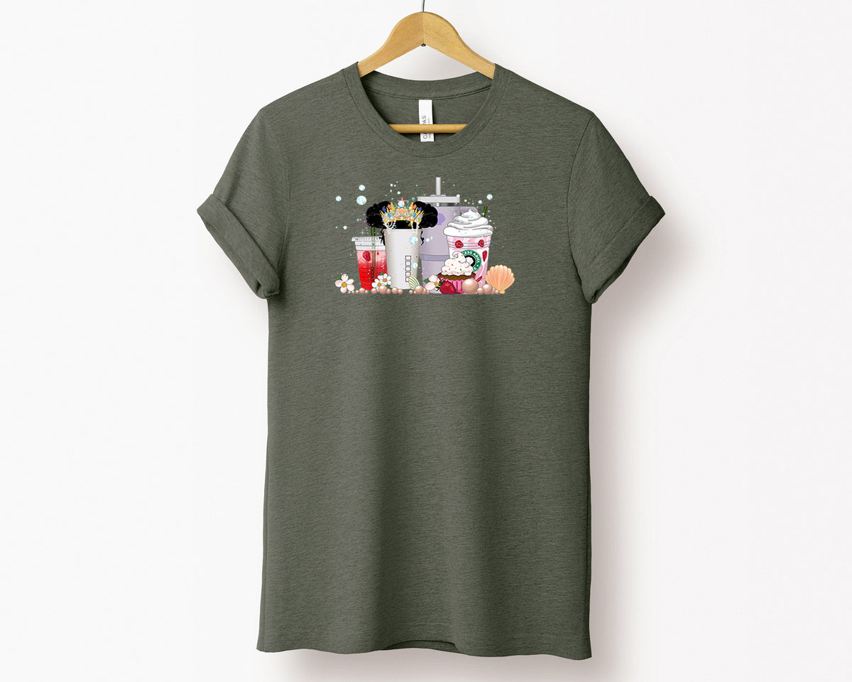 Pixi and Cass Ariel Strawberry & Cups Adult T-Shirt