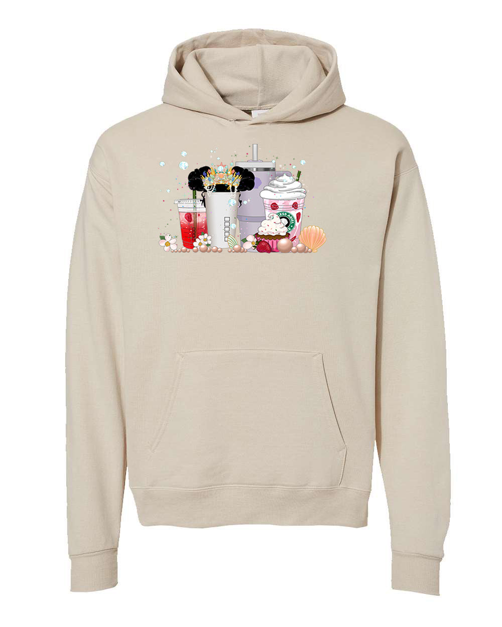 Pixi and Cass Ariel Strawberry and Cups Adult Hoodie