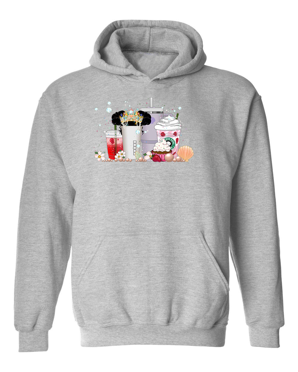 Pixi and Cass Ariel Strawberry and Cups Adult Hoodie