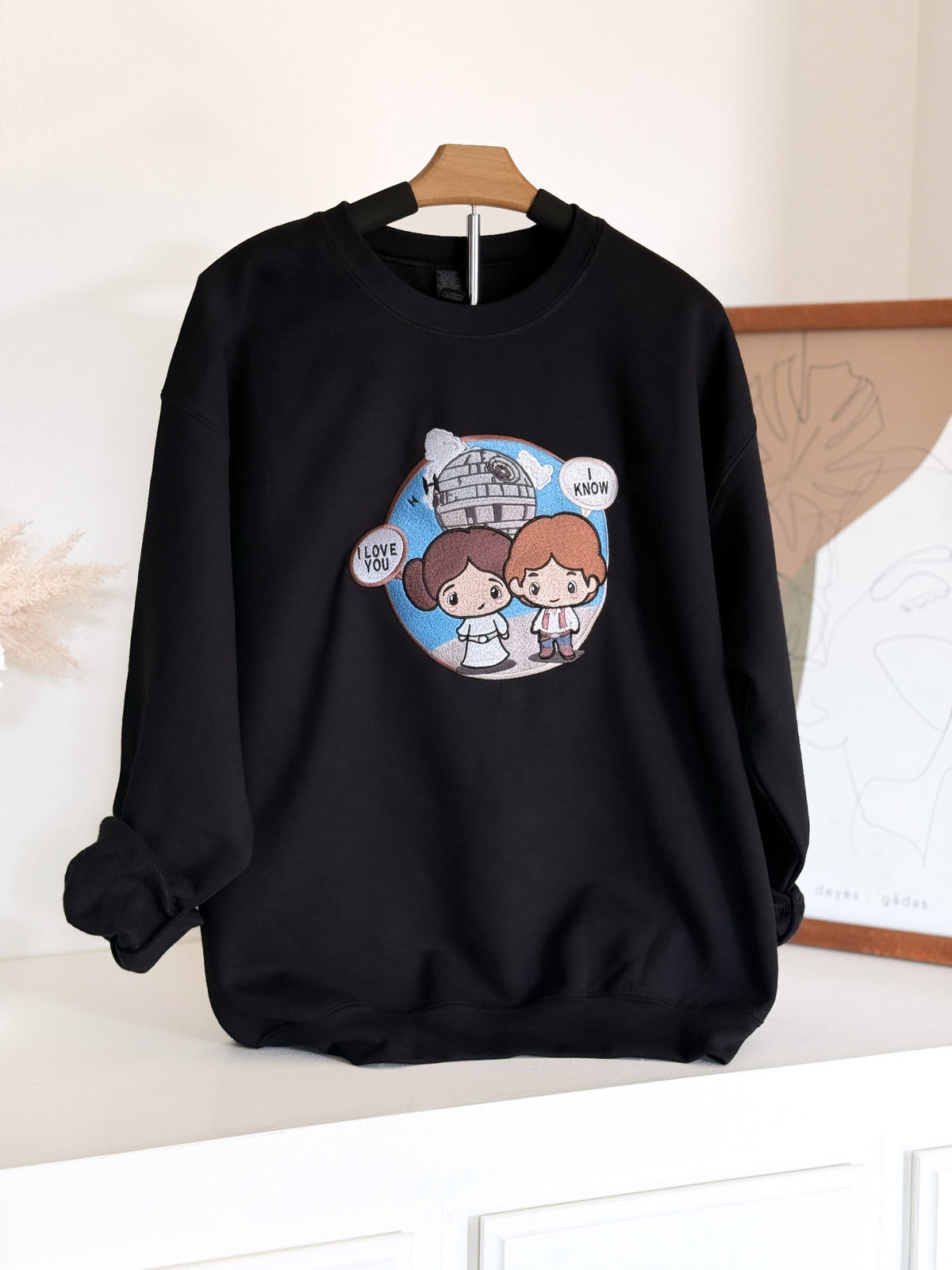 Love You, Embroidered Adult Sweatshirt