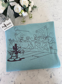 Mickey and Ghosts Embroidered Adult Sweatshirt and T-Shirt