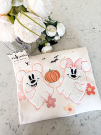 Happy Ghost Embroidered and Applique Shirt