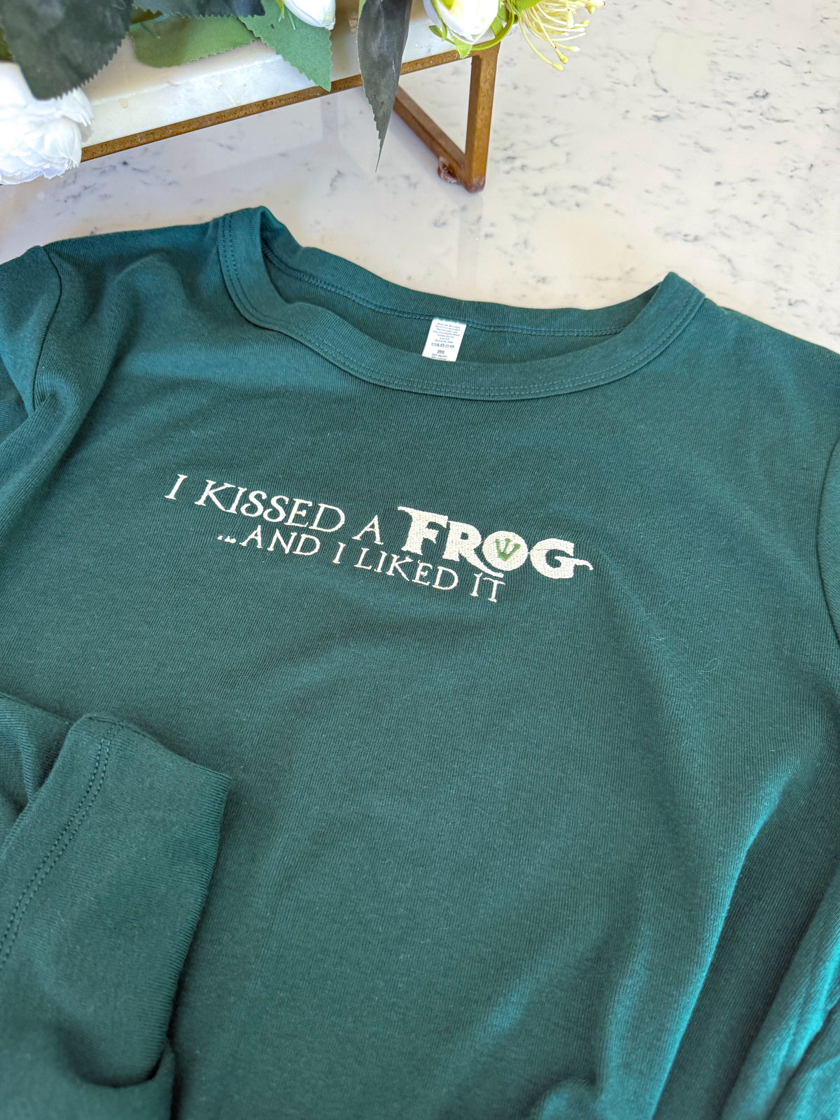 Kissed the Frog Embroidered Baby T-Shirt