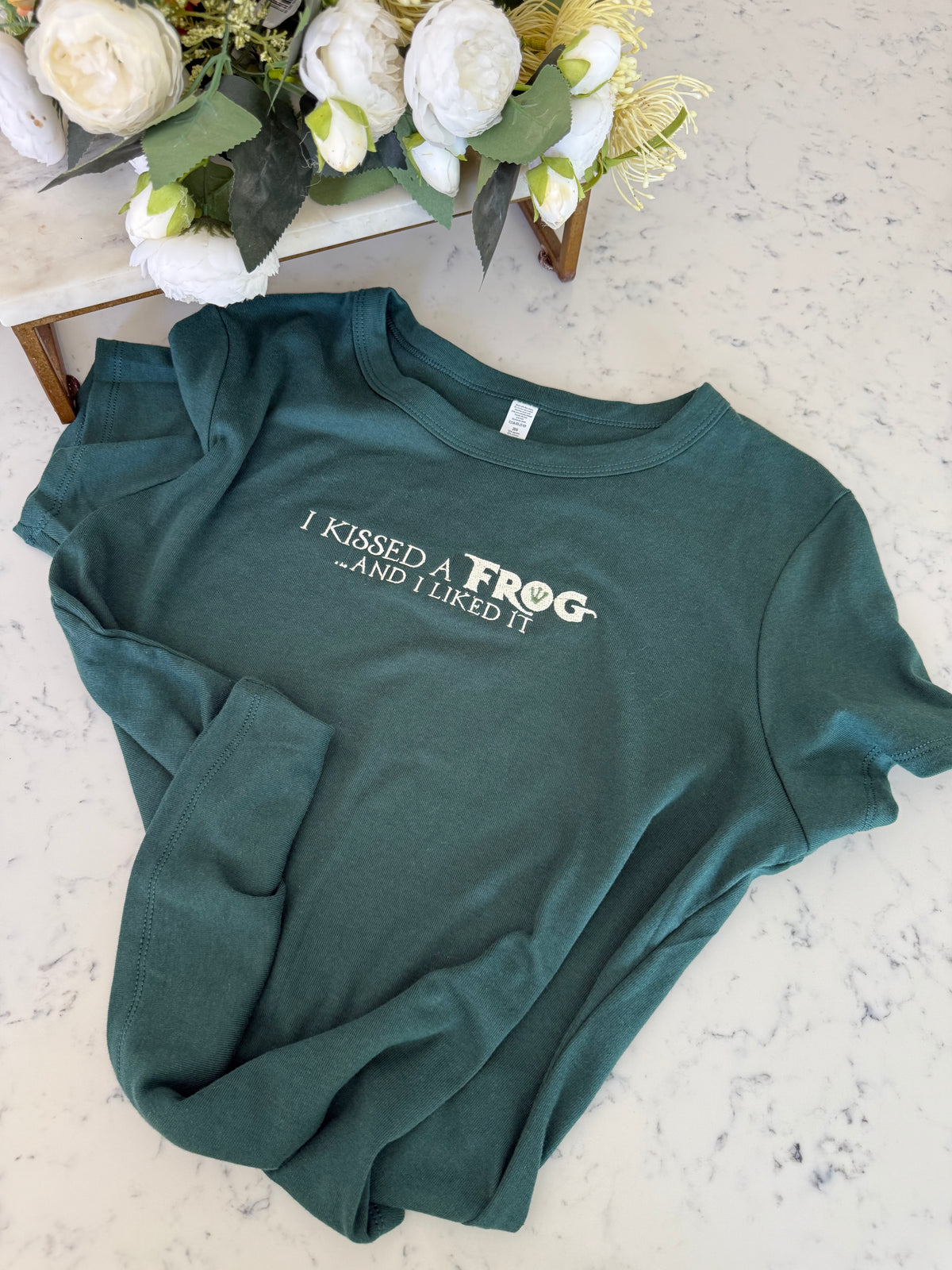 Kissed the Frog Embroidered Baby T-Shirt