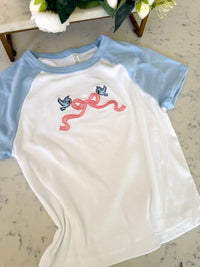 Birds Embroidered Baby Doll T-Shirt