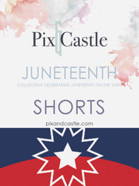 JUNETEENTH ON THE YARD EMBROIDERED SHORTS