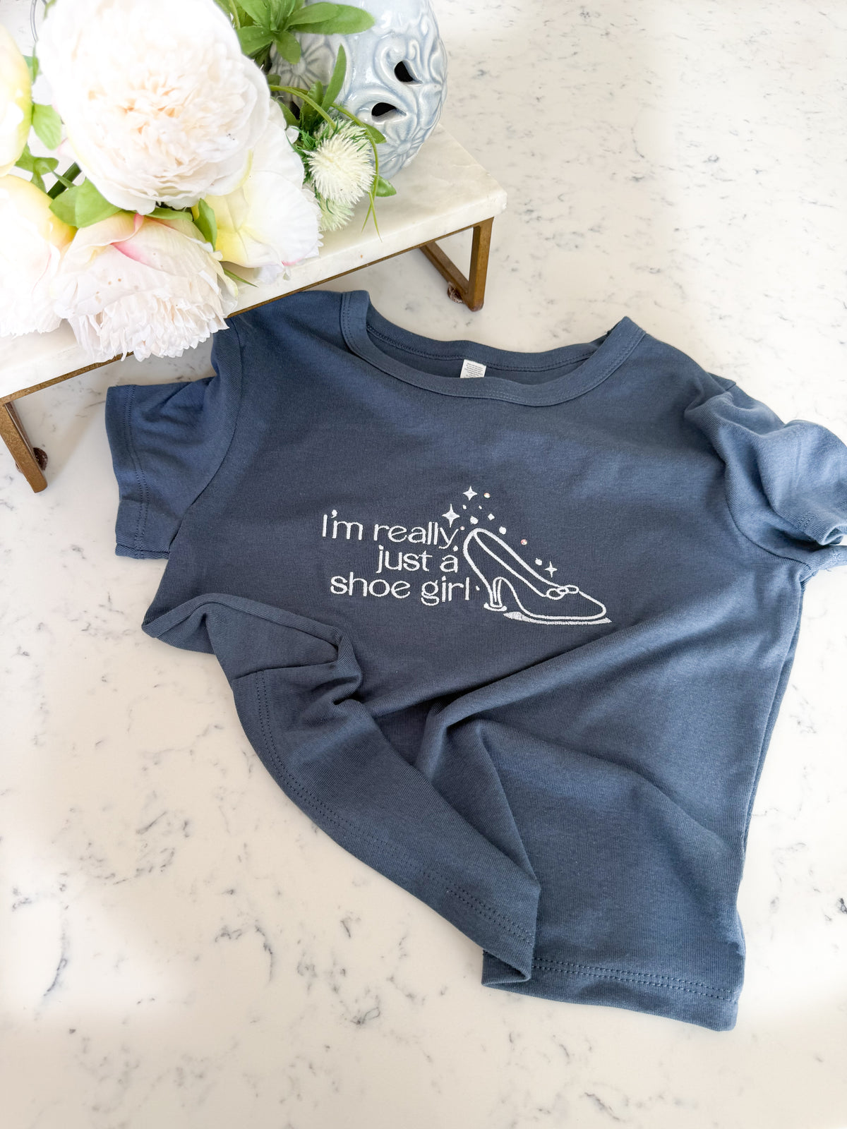 Shoe Girl Embroidered Baby T-Shirt