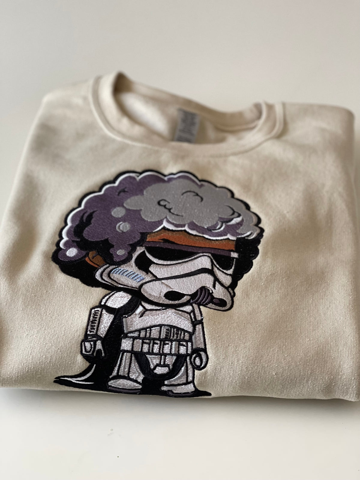 Afro Storm Trooper Embroidery Sweatshirt