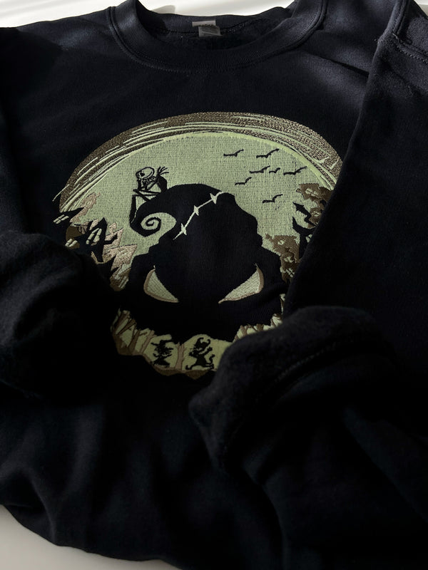 Glow In the Dark Oogie Boogie Embroidery Sweatshirt