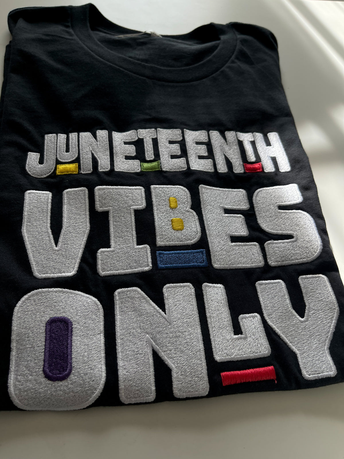 Juneteenth Vibes Embroidery T-Shirt