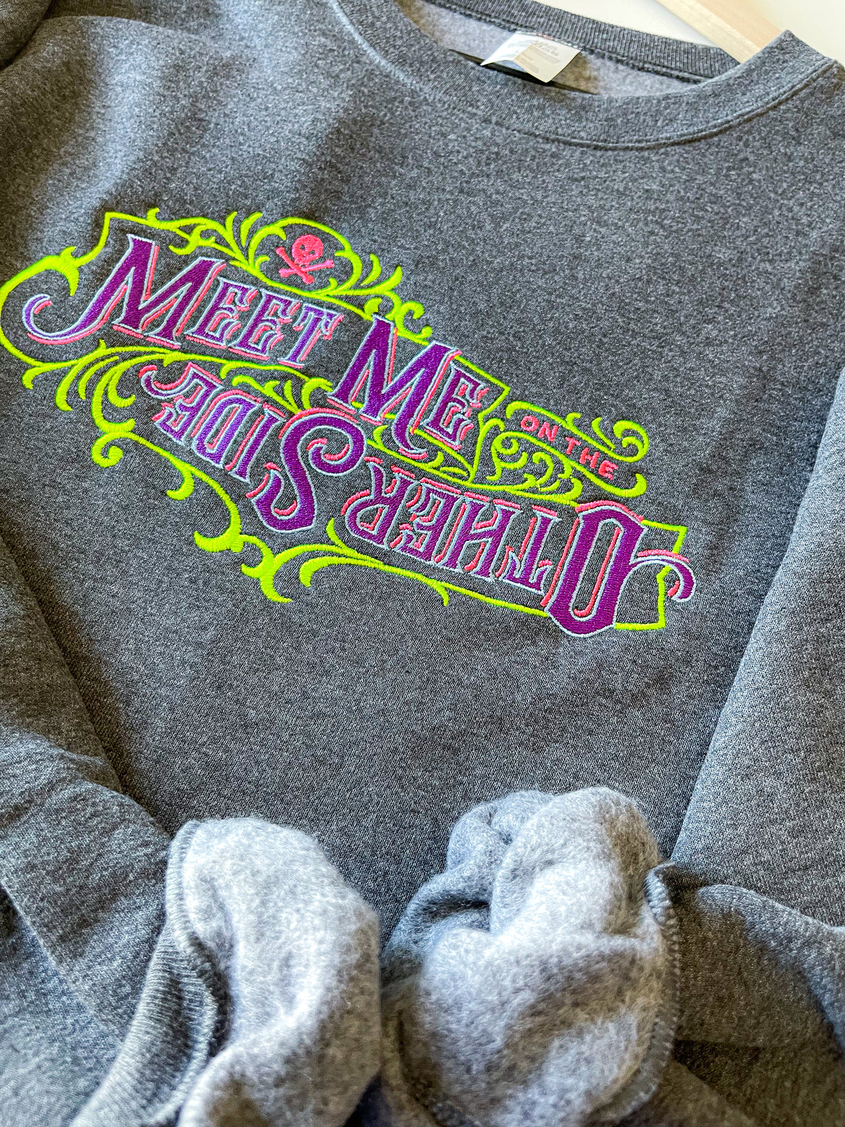 Meet Me on the Other Side Haunted Mansion Embroidery Sweatshirt