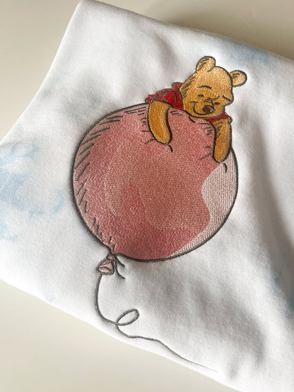 Winner the Pooh and the Balloon Embroidered Sweatshirt