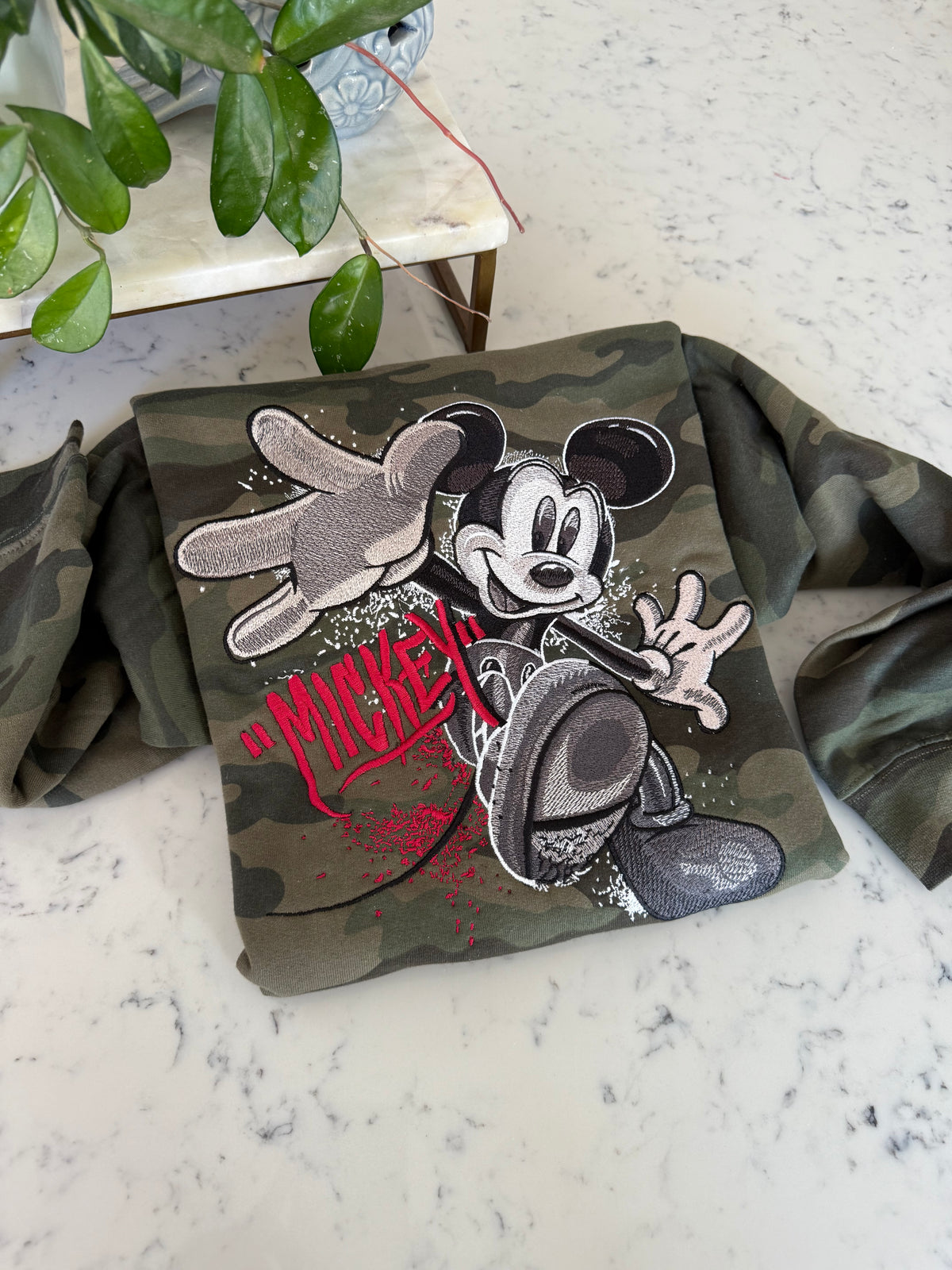 Mickey Graffiti Embroidered Shirt