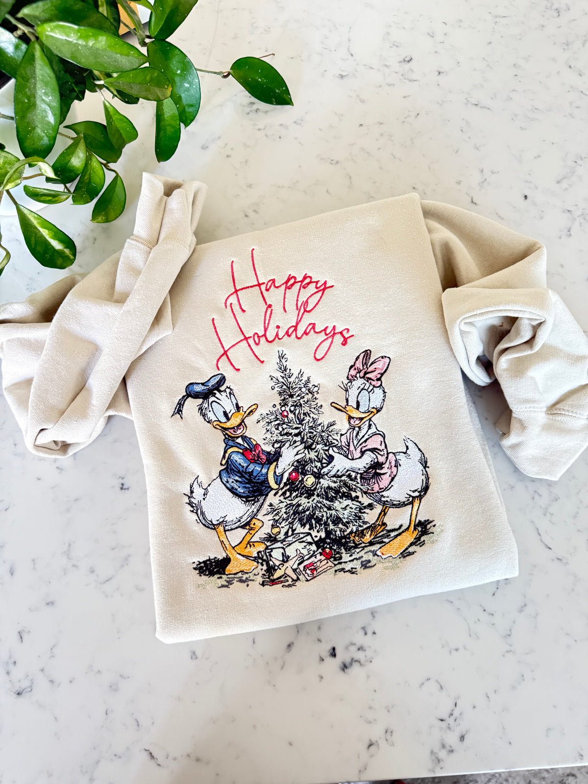 Donald and Daisy Deck The Halls Embroidered Shirt