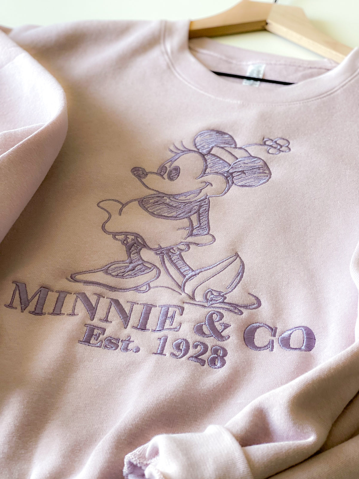 Minnie Mouse Sketch Embroidered Adult Sweatshirt