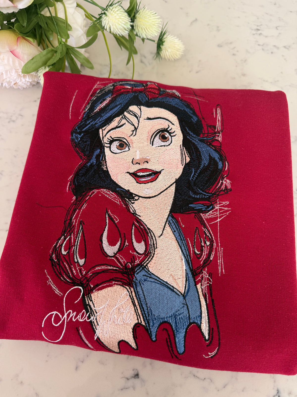 Snow White Sketch Embroidered Shirt
