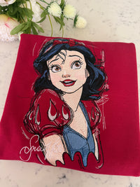 Snow White Sketch Embroidered Shirt