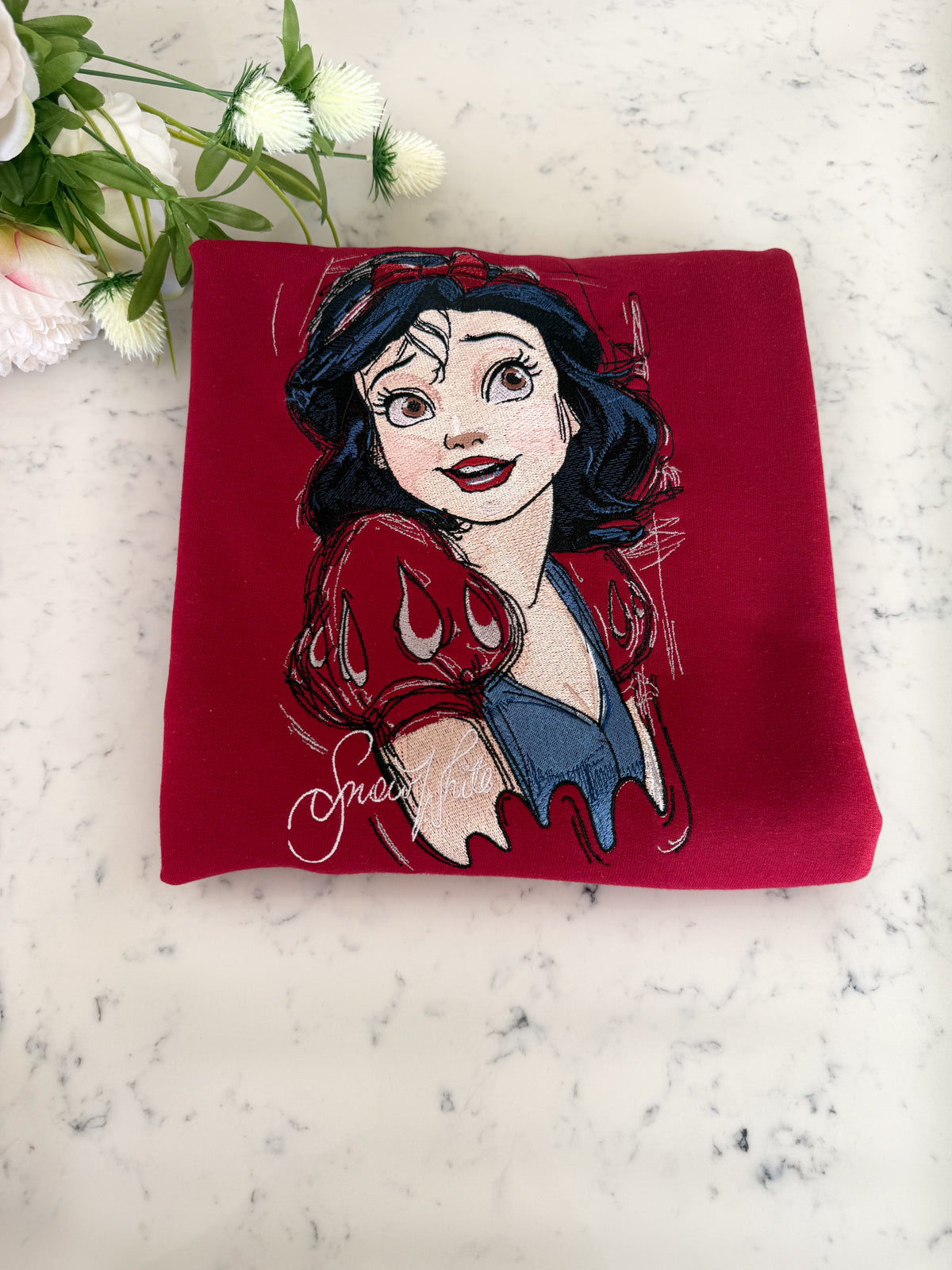 Snow White Sketch Embroidered Shirt