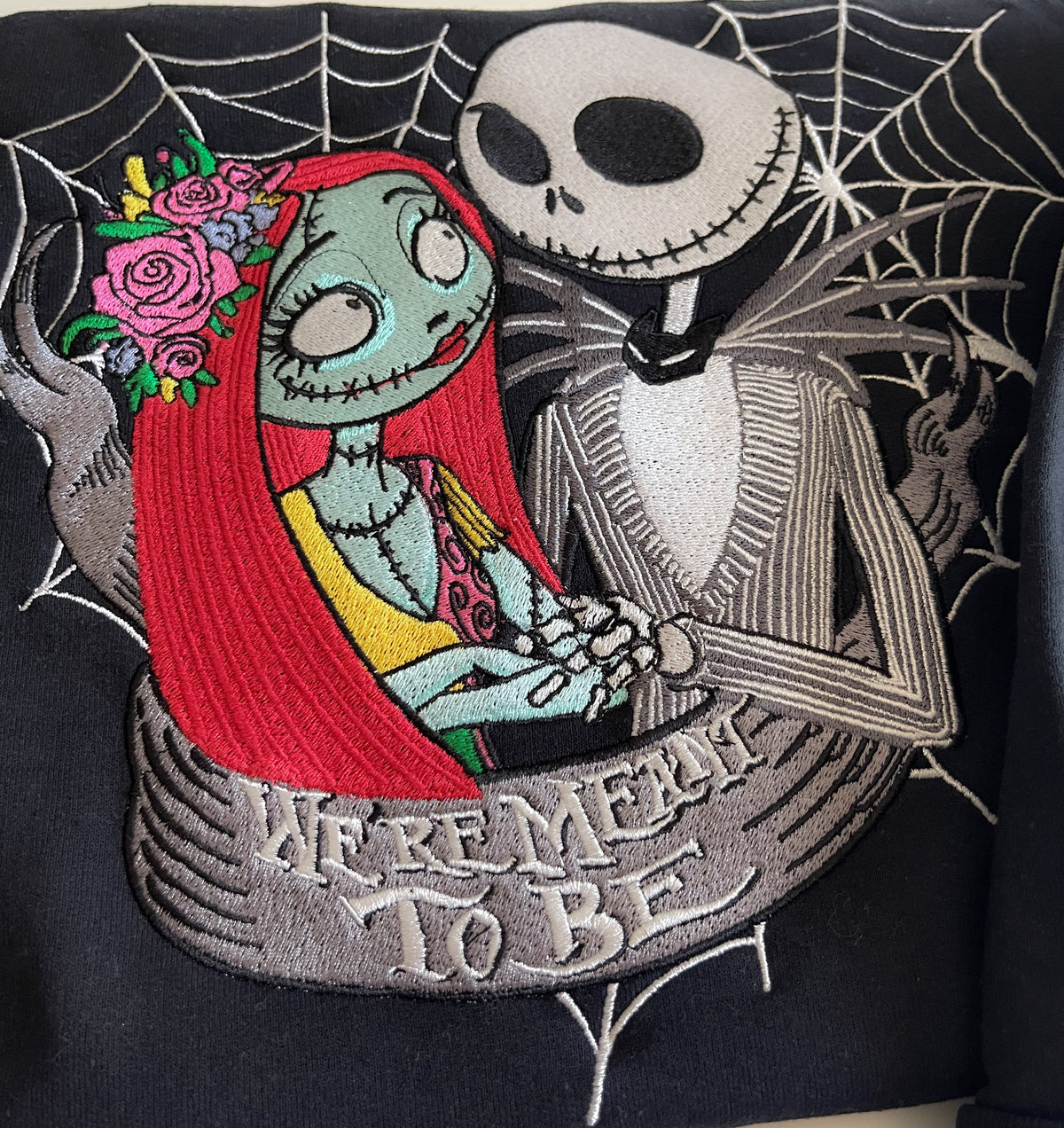 Jack & Sally Meant to Be Embroidered Sweatshirt - Adult