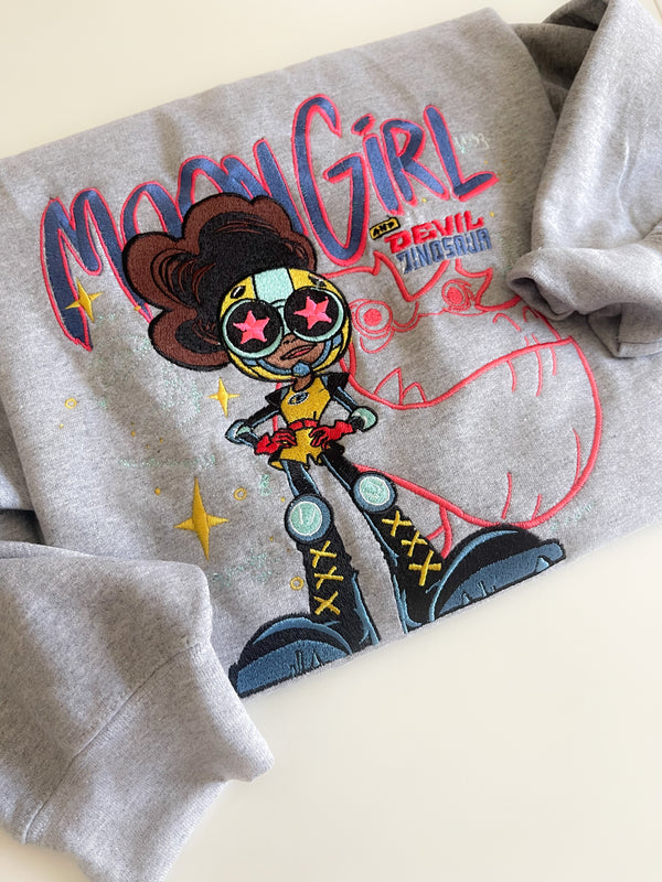 Moon Girl Embroidered Adult Sweatshirt