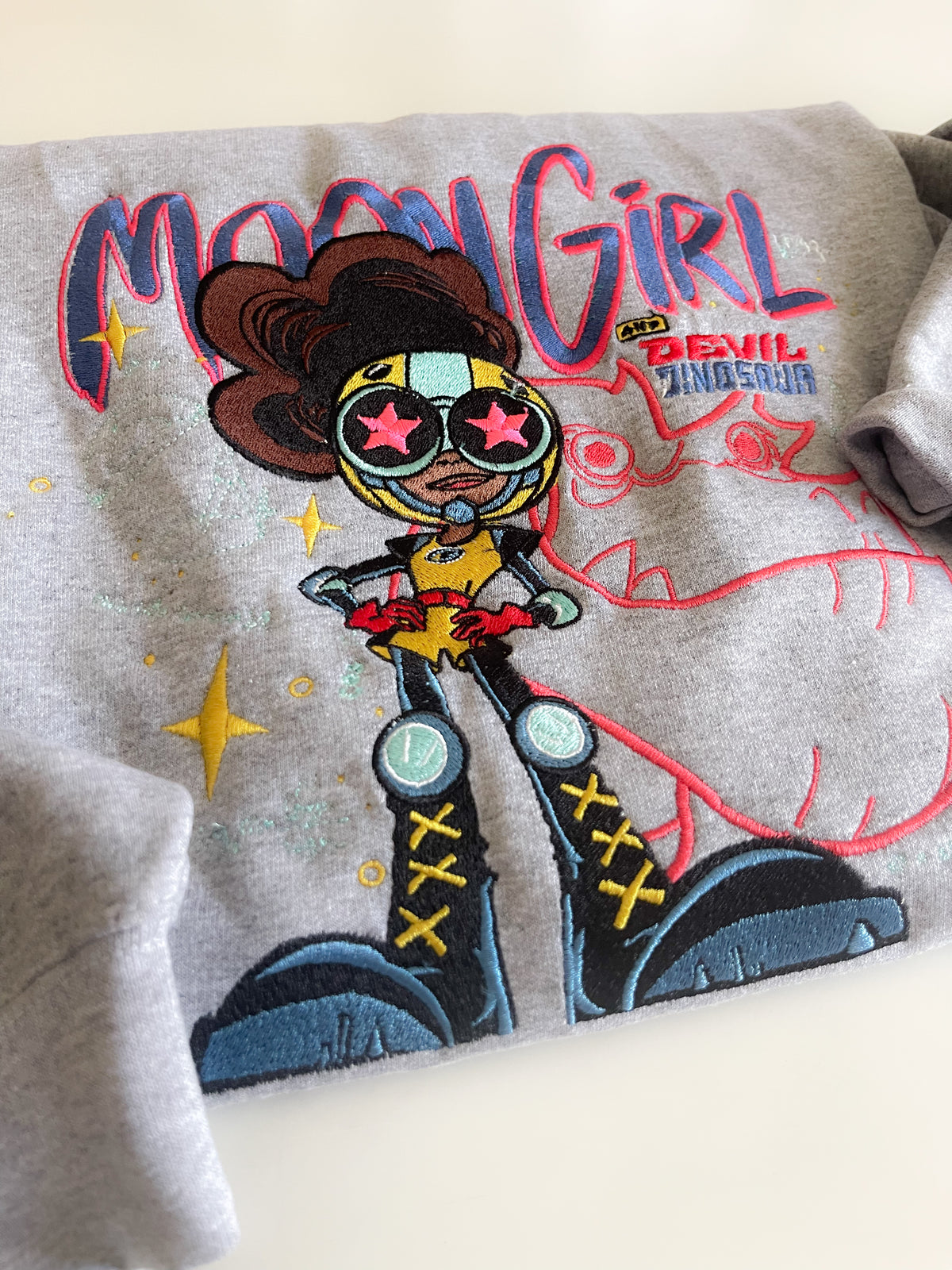 Moon Girl Embroidered Adult Sweatshirt