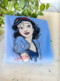 Snow White Sketch Embroidered Shirt