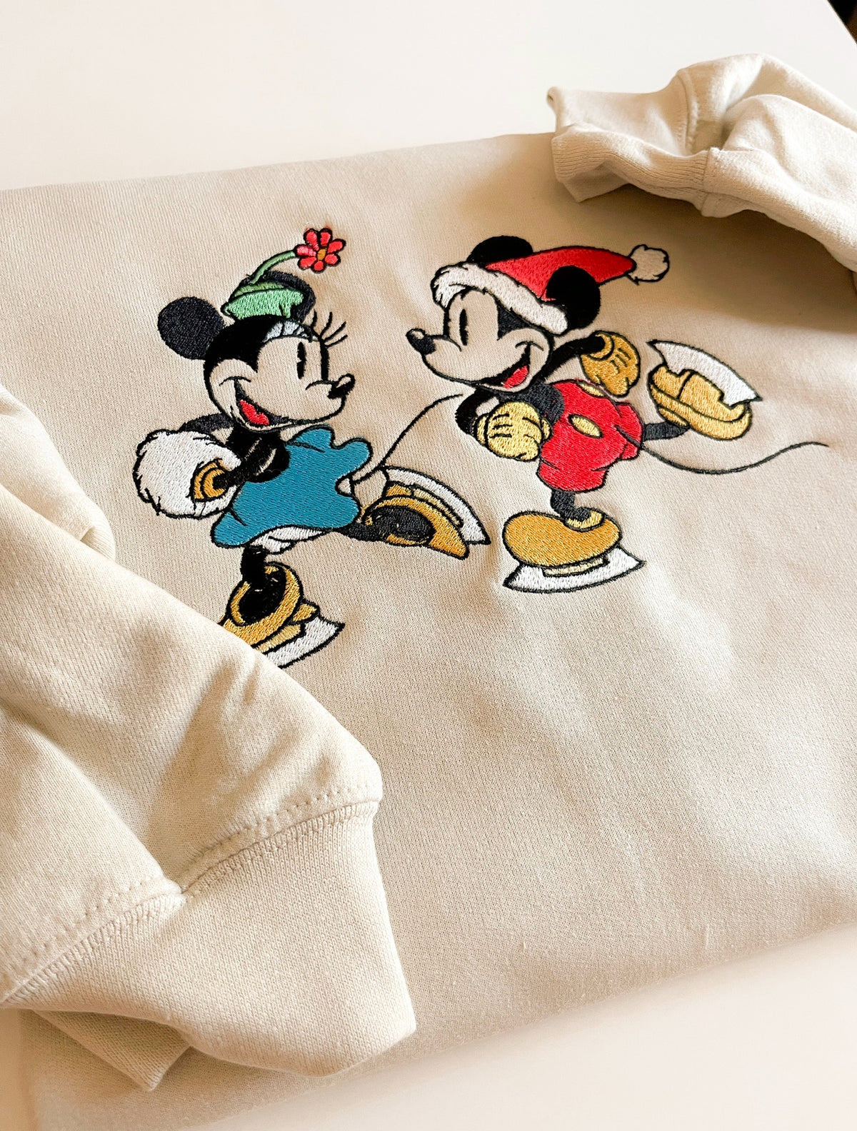 Mickey on Ice Vintage Christmas Embroidered Shirt