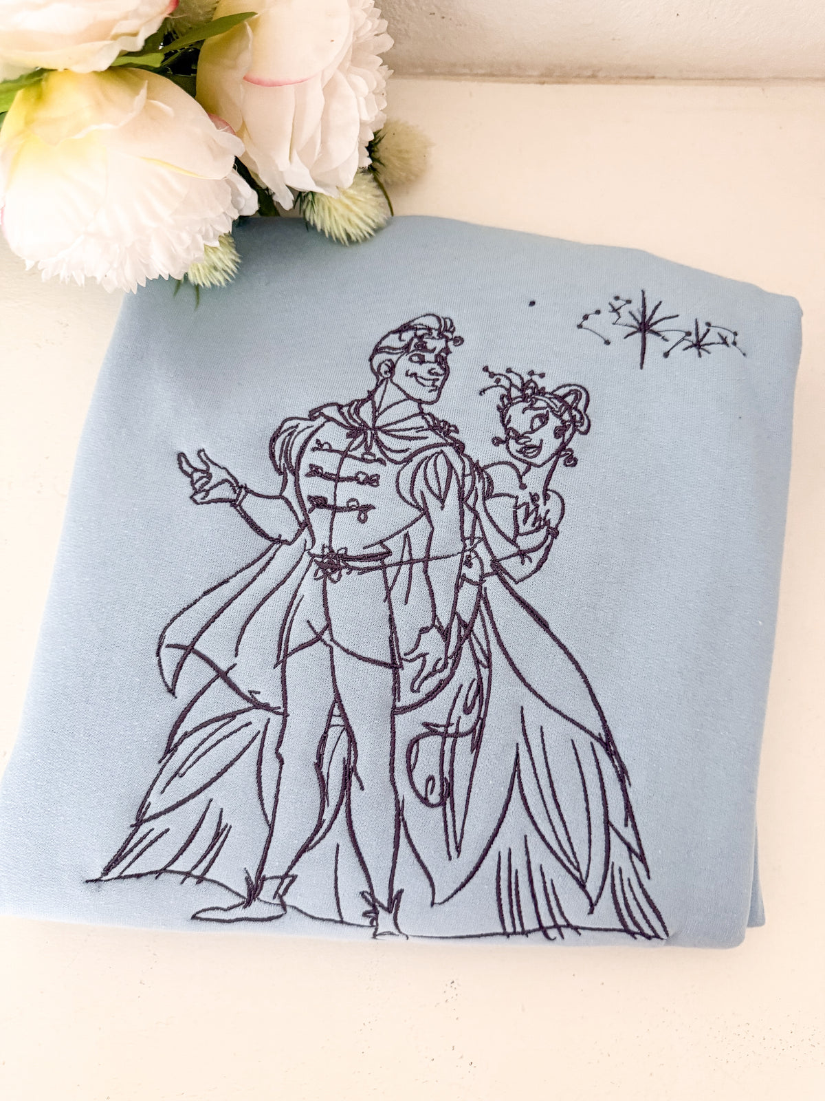 Tiana and Her Prince Sketch Embroidered Shirt
