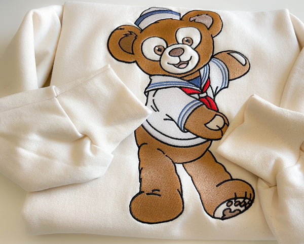 Duffy Bear by the Sea Embroidered Adult Sweatshirt