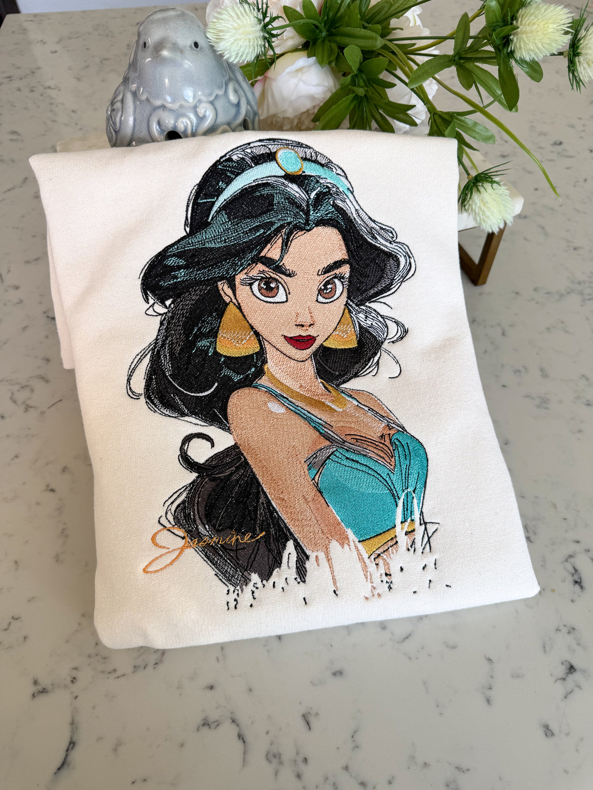 Jasmine Sketch Embroidered Shirt