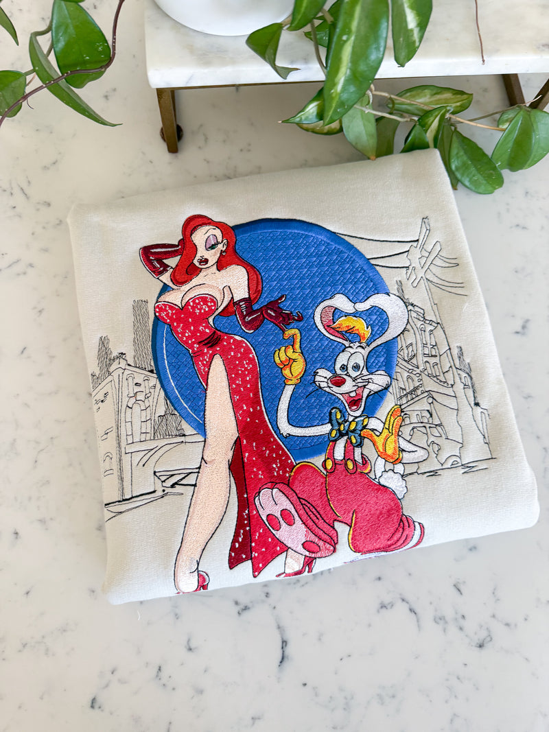 Roger and Jessica Rabbit Embroidered Shirt