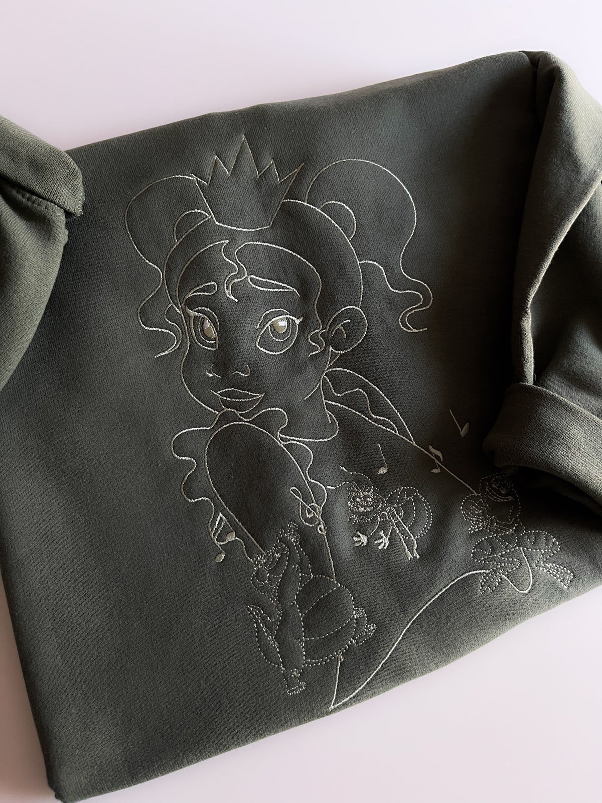 Tiana and Friends Embroidered Adult Sweatshirt