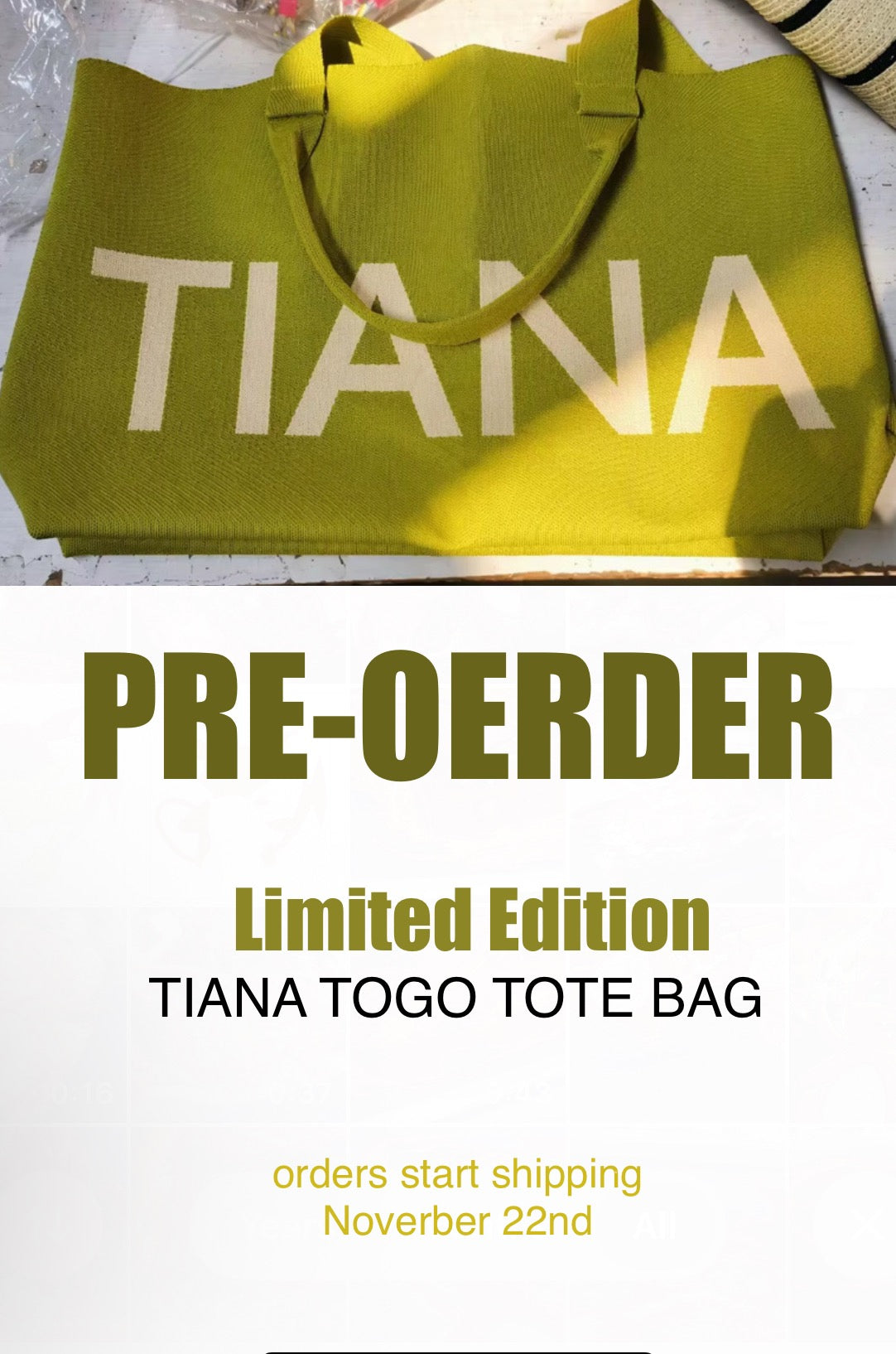 TIANA JACQUARD TOTE BAG - PREORDER