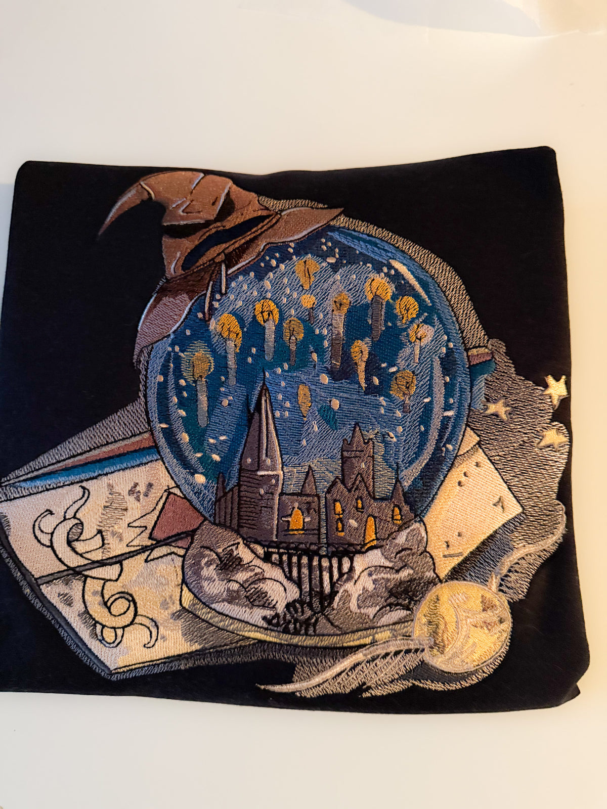 Hogwarts Snow Globe Embroidered Shirt