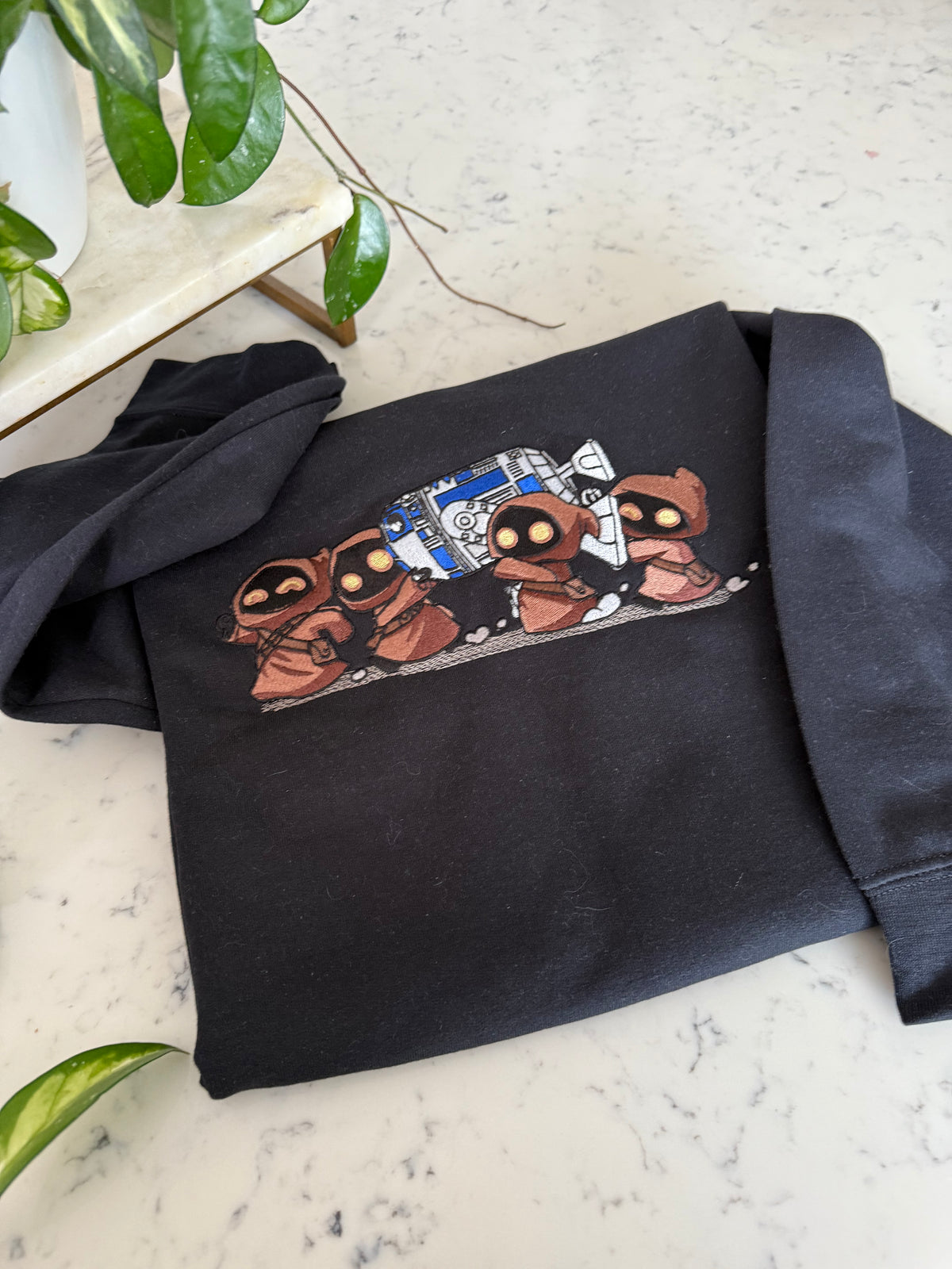 Jawas and R2D2 Adult Embroidered Sweatshirt and T-Shirt