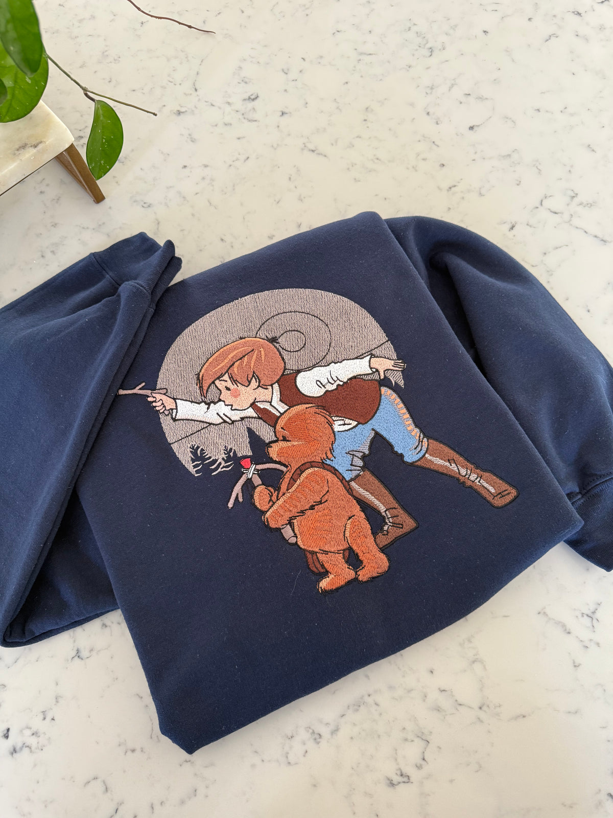 Solo and Chewie Adult Embroidered Sweatshirt and T-Shirt