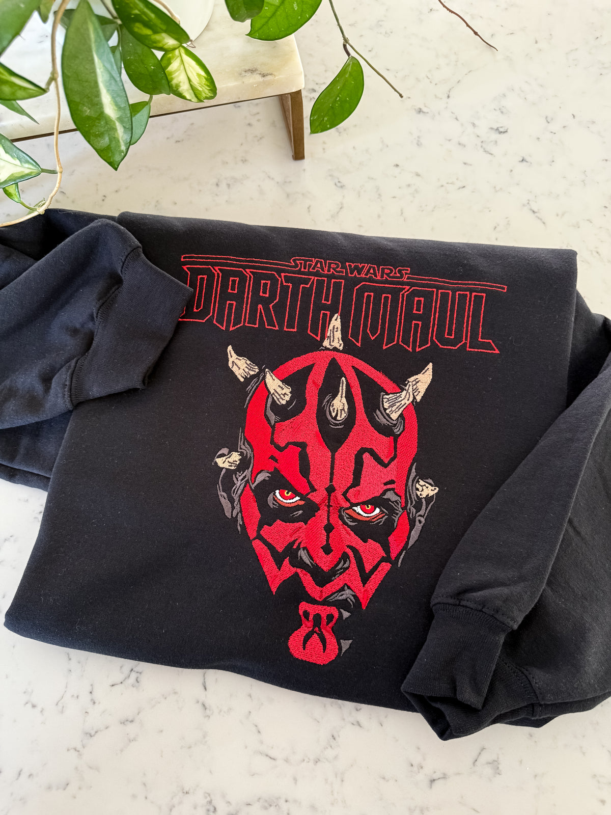 Darth Maul Adult Embroidered Sweatshirt and T-Shirt