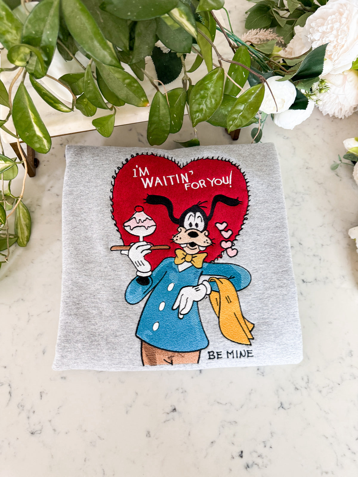 Goofy Waitin’ For You Applique Embroidered Shirt