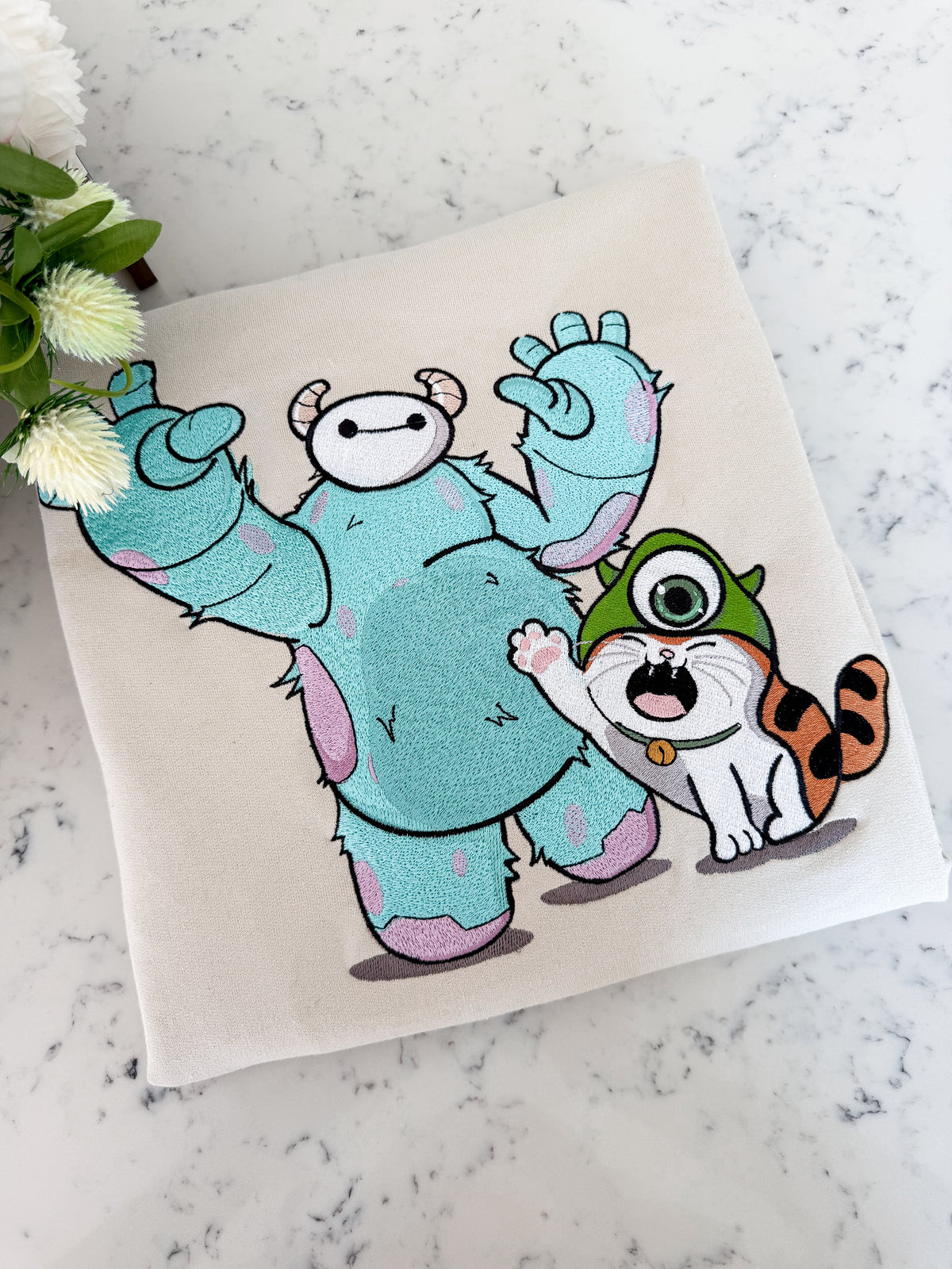 Baymax Sully Adult Embroidered Sweatshirt and T-Shirt