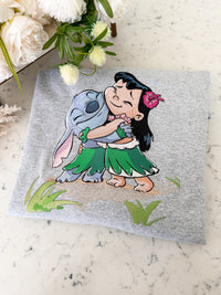 Lilo and Stitch Adult Embroidered Sweatshirt and T-Shirt