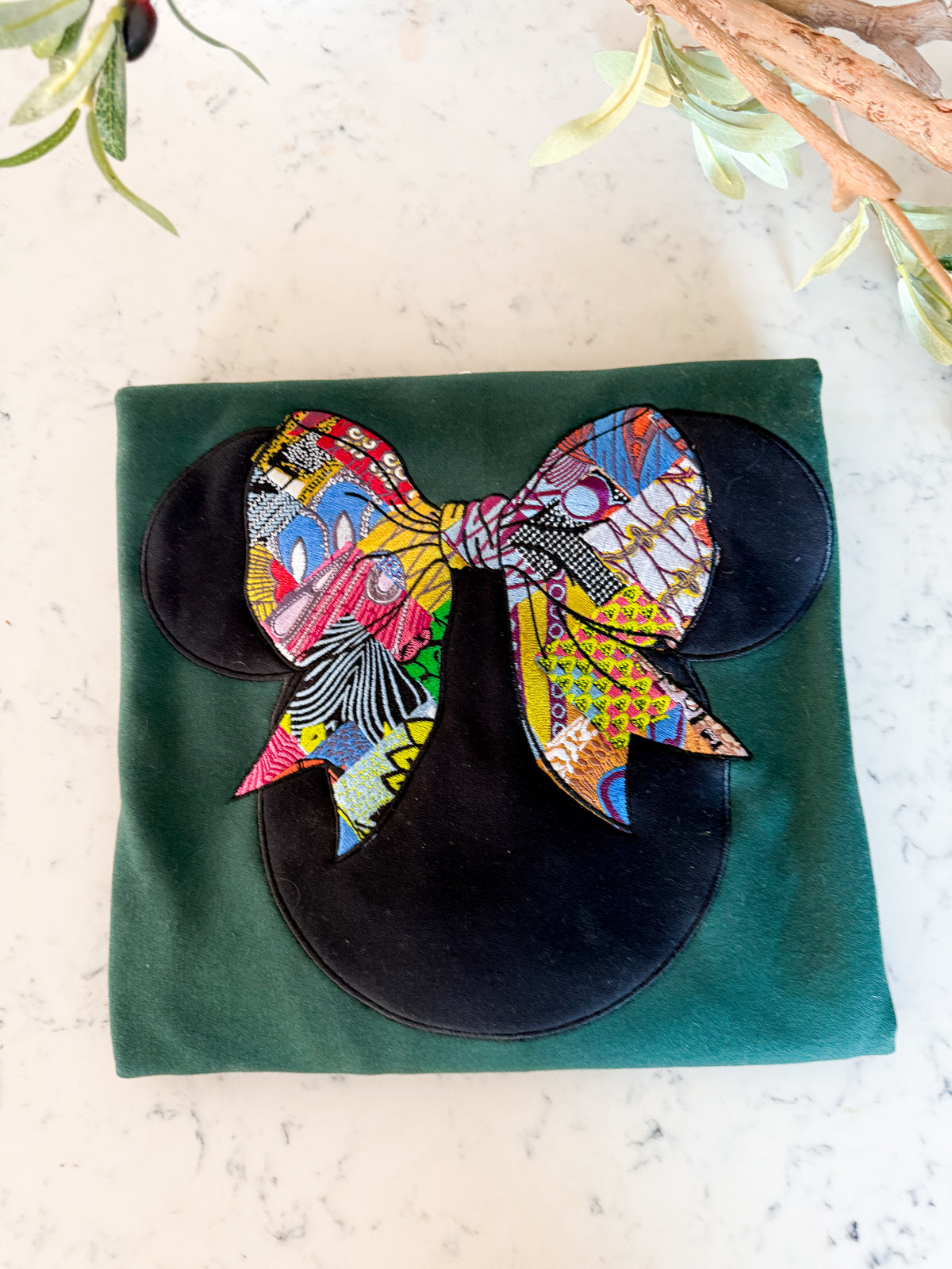 Minnie Kente Bow Embroidered Shirt