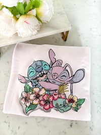 Stitch and Angel Embroidered Shirt