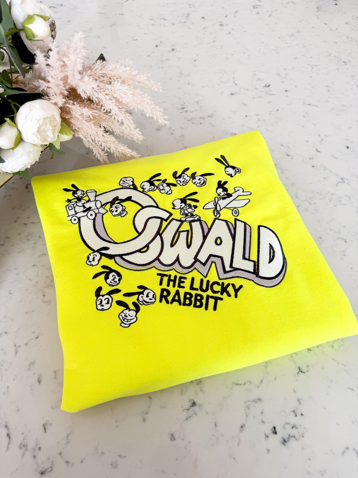 Oswald the Lucky Rabbit Embroidered Sweatshirt and T-Shirt