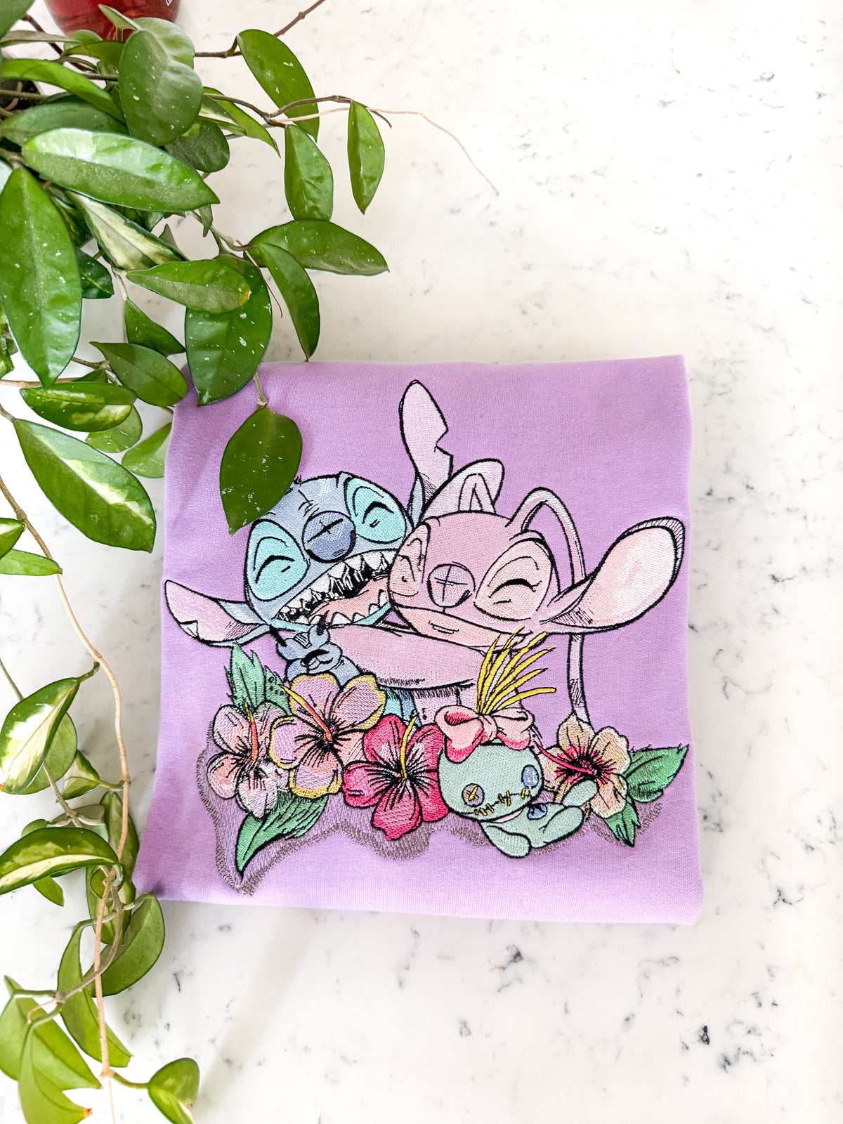 Stitch and Angel Embroidered Shirt