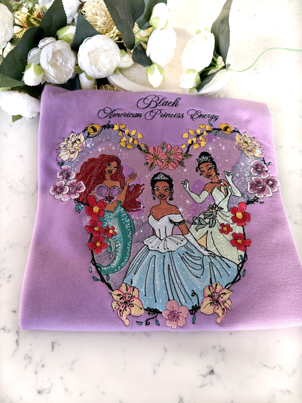 American Black Princess Embroidered Shirt