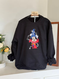 Wizard Mickey Adult Embroidered Sweatshirt and T-Shirt