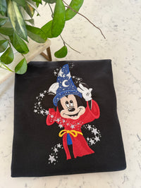 Wizard Mickey Adult Embroidered Sweatshirt and T-Shirt